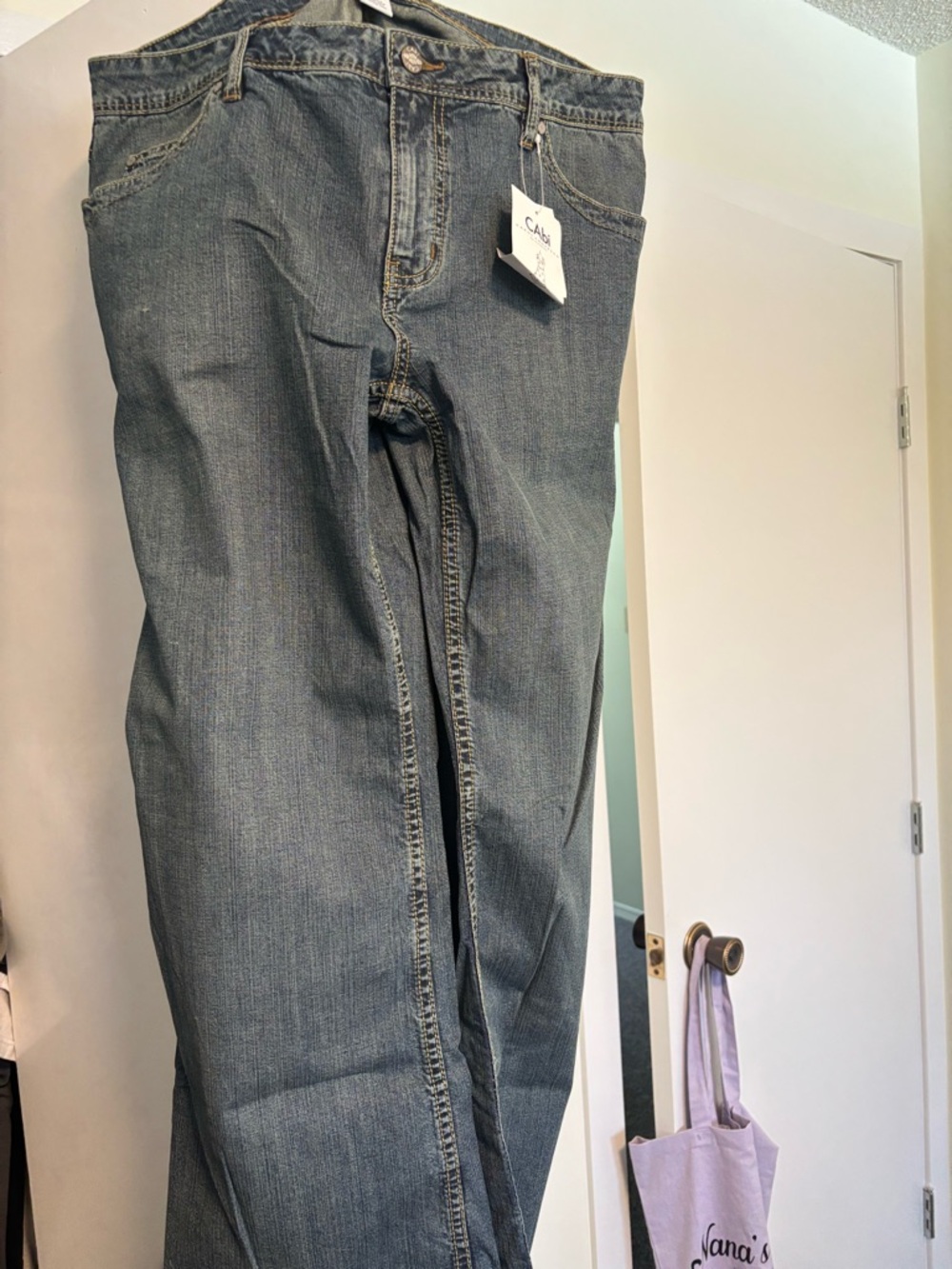 CAbi Straight Leg Jeans in Medium Blue Wash